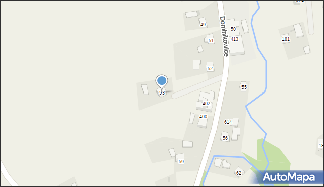 Dominikowice, Dominikowice, 53, mapa Dominikowice