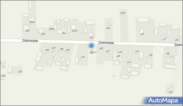 Dominów, Dominów, 150, mapa Dominów
