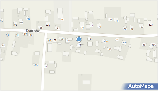 Dominów, Dominów, 75a, mapa Dominów