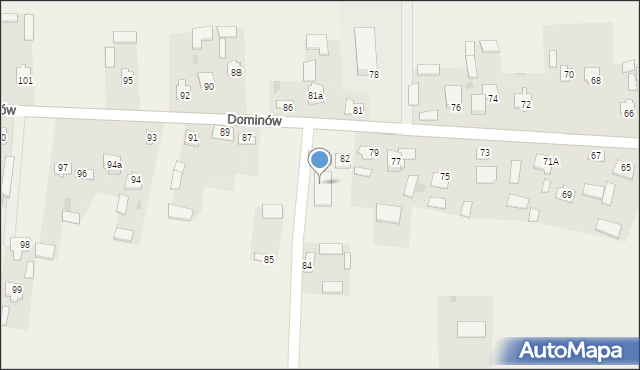Dominów, Dominów, 83a, mapa Dominów