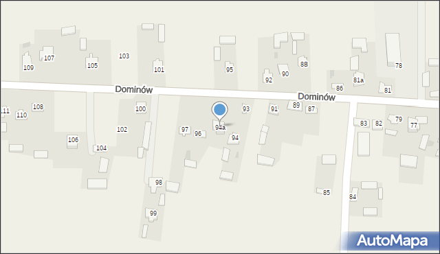 Dominów, Dominów, 94a, mapa Dominów