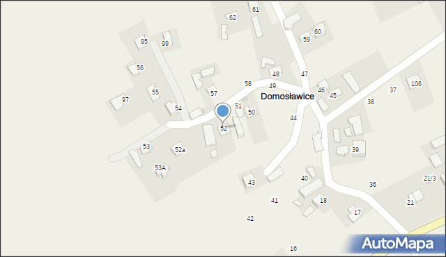 Domosławice, Domosławice, 52, mapa Domosławice