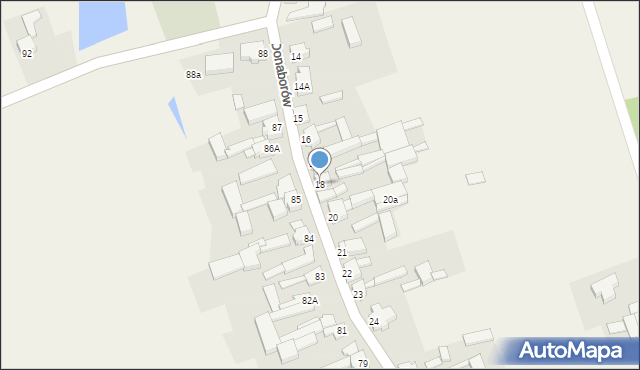 Donaborów, Donaborów, 18, mapa Donaborów