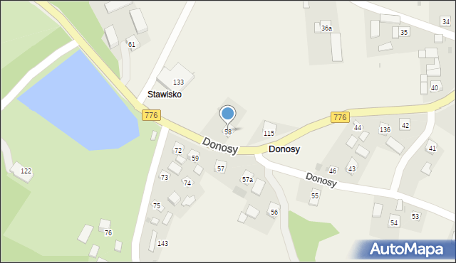 Donosy, Donosy, 58, mapa Donosy