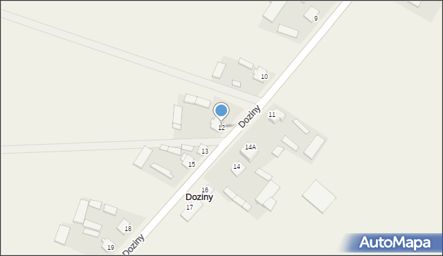 Doziny, Doziny, 12, mapa Doziny