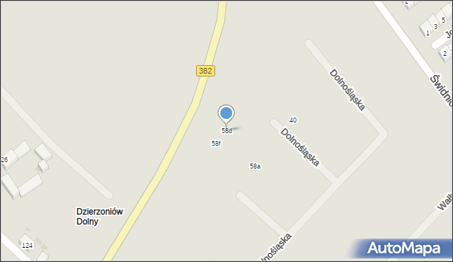 Dzierżoniów, Dolnośląska, 58d, mapa Dzierżoniów