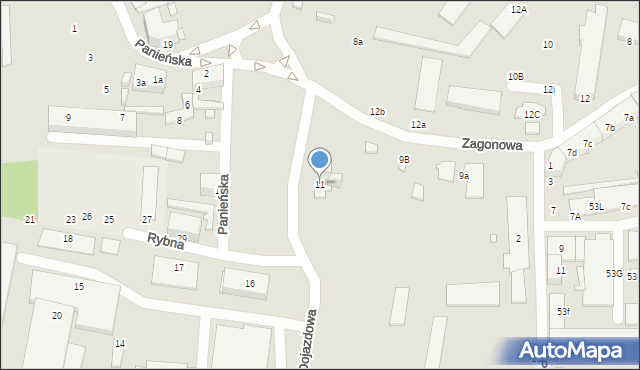 Elbląg, Dojazdowa, 11, mapa Elbląga