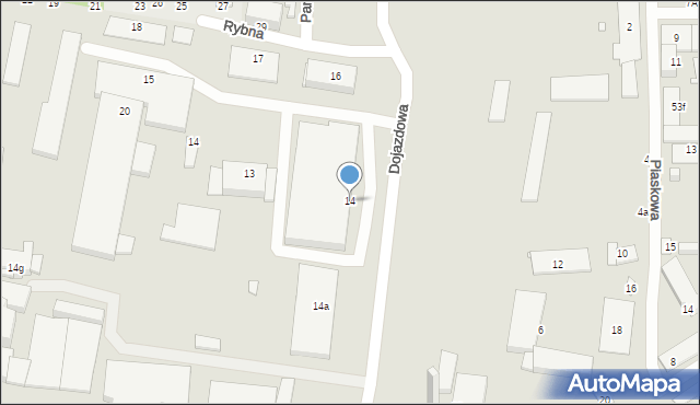 Elbląg, Dojazdowa, 14, mapa Elbląga