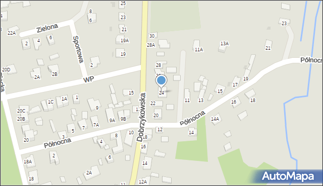 Gąbin, Dobrzykowska, 24, mapa Gąbin