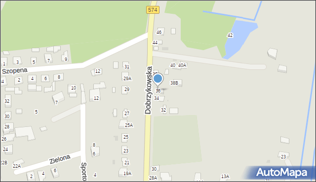 Gąbin, Dobrzykowska, 36, mapa Gąbin