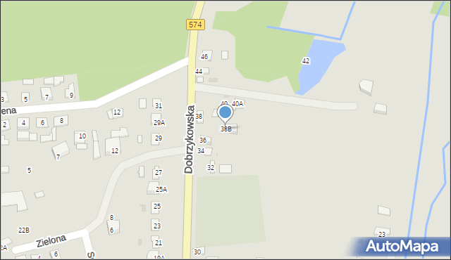 Gąbin, Dobrzykowska, 38B, mapa Gąbin