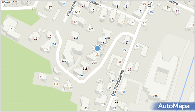 Gdańsk, Do Studzienki, 29B, mapa Gdańska