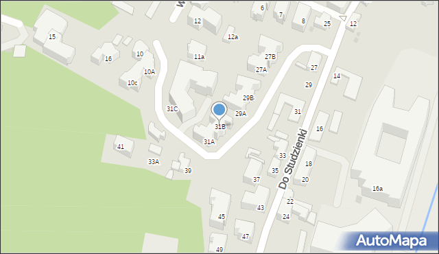 Gdańsk, Do Studzienki, 31B, mapa Gdańska