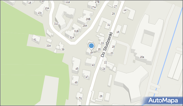 Gdańsk, Do Studzienki, 37, mapa Gdańska