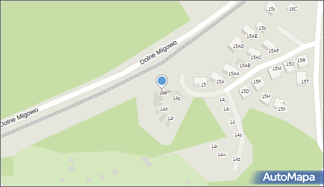 Gdańsk, Dolne Migowo, 14a, mapa Gdańska