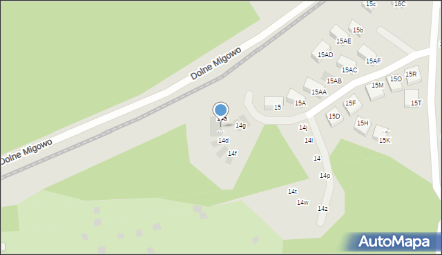 Gdańsk, Dolne Migowo, 14b, mapa Gdańska