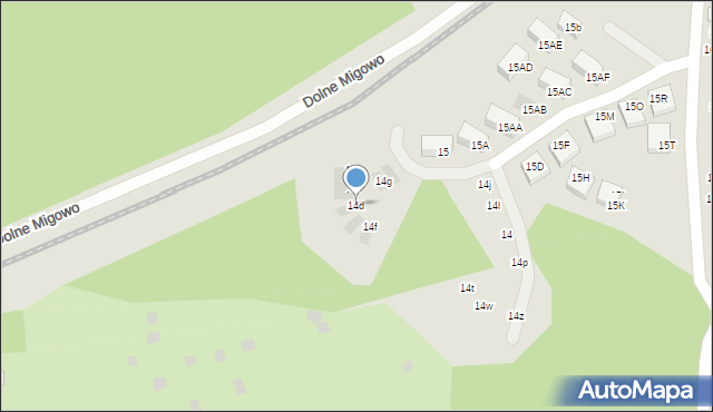 Gdańsk, Dolne Migowo, 14d, mapa Gdańska