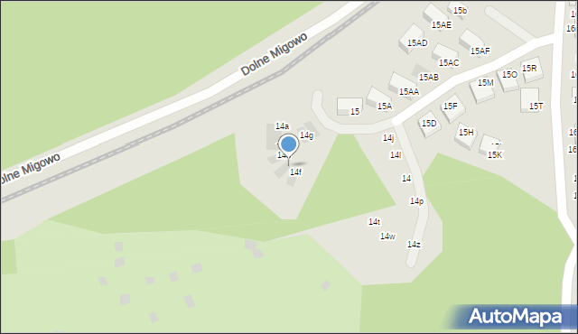 Gdańsk, Dolne Migowo, 14e, mapa Gdańska