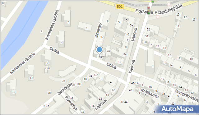 Gdańsk, Dolna, 10a, mapa Gdańska