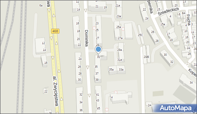 Gdynia, Dominika, bp., 31, mapa Gdyni