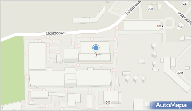 Gliwice, Dojazdowa, 11, mapa Gliwic
