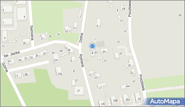 Gliwice, Dolna, 9, mapa Gliwic