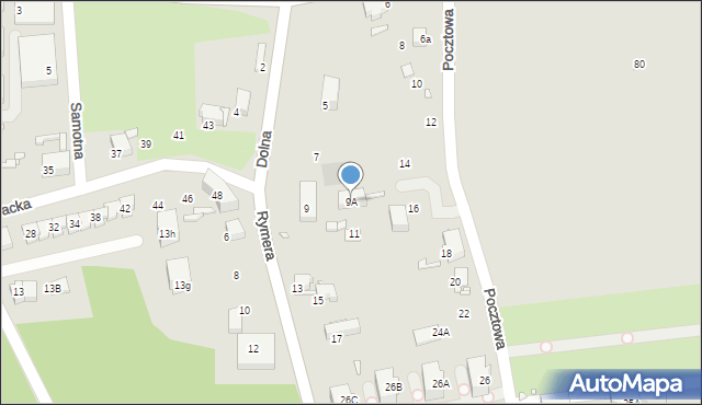 Gliwice, Dolna, 9A, mapa Gliwic