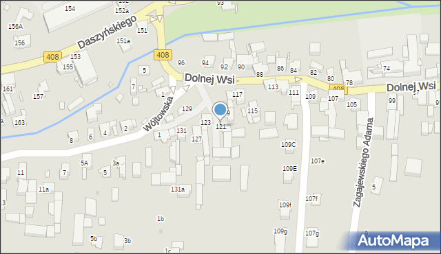 Gliwice, Dolnej Wsi, 121, mapa Gliwic