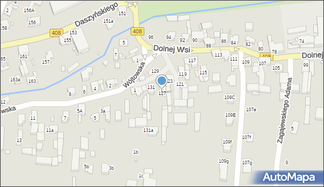 Gliwice, Dolnej Wsi, 127, mapa Gliwic