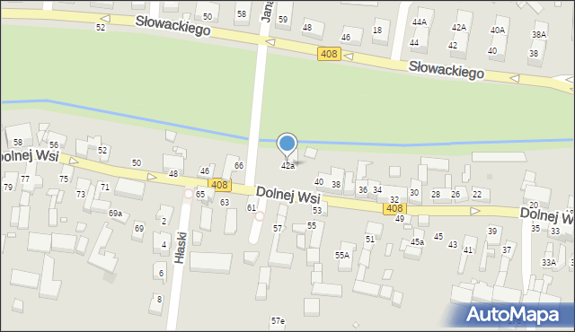 Gliwice, Dolnej Wsi, 42a, mapa Gliwic