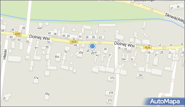 Gliwice, Dolnej Wsi, 43, mapa Gliwic
