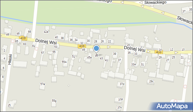 Gliwice, Dolnej Wsi, 45, mapa Gliwic