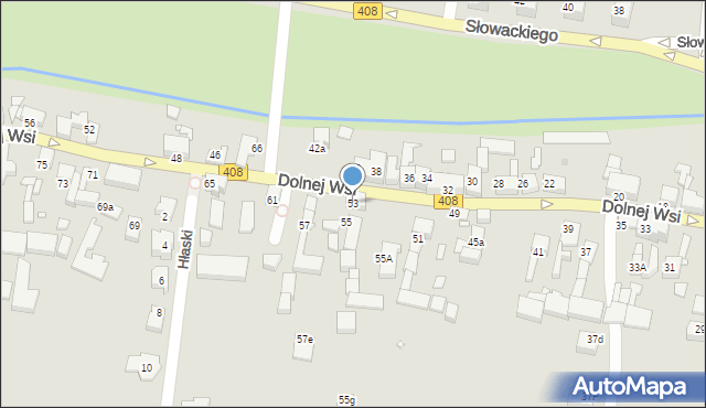 Gliwice, Dolnej Wsi, 53, mapa Gliwic