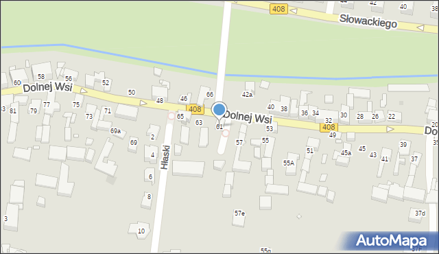Gliwice, Dolnej Wsi, 61, mapa Gliwic