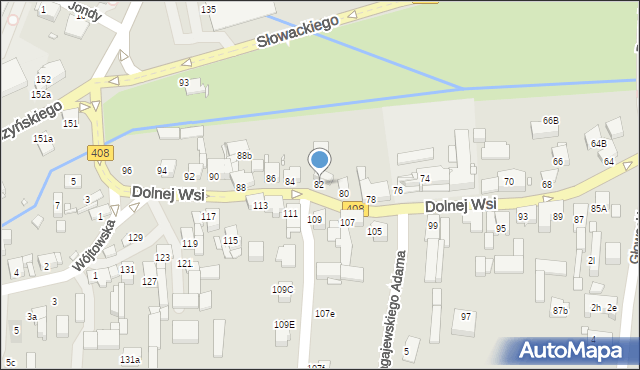 Gliwice, Dolnej Wsi, 82, mapa Gliwic