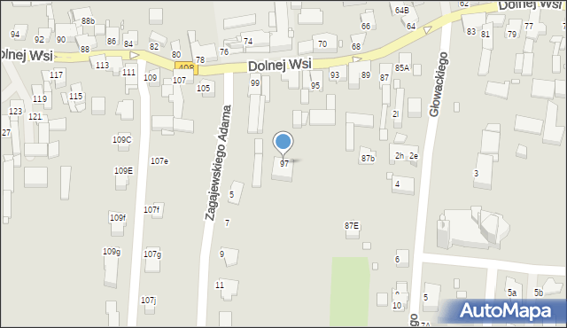 Gliwice, Dolnej Wsi, 97, mapa Gliwic