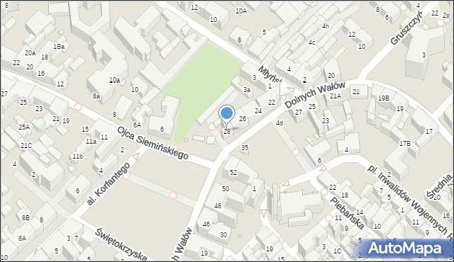 Gliwice, Dolnych Wałów, 28, mapa Gliwic