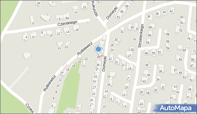 Gliwice, Domeyki Ignacego, 43, mapa Gliwic