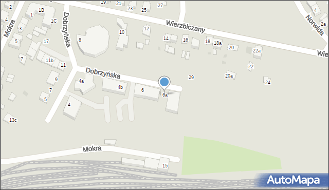 Gniezno, Dobrzyńska, 6a, mapa Gniezna