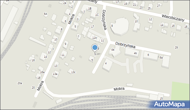 Gniezno, Dobrzyńska, 7, mapa Gniezna