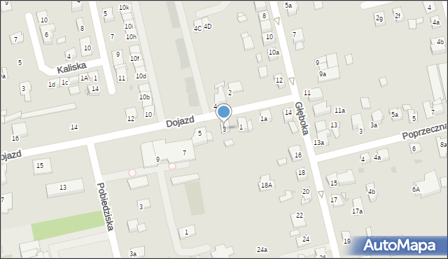 Gniezno, Dojazd, 3, mapa Gniezna