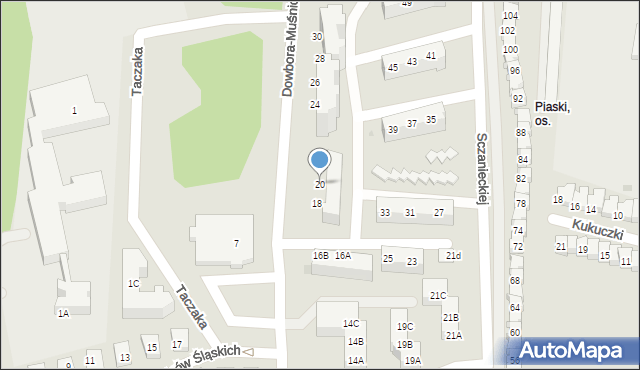 Gorzów Wielkopolski, Dowbora-Muśnickiego Józefa, gen., 20, mapa Gorzów Wielkopolski