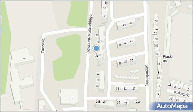 Gorzów Wielkopolski, Dowbora-Muśnickiego Józefa, gen., 24, mapa Gorzów Wielkopolski