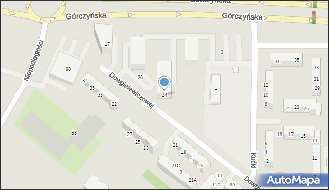 Gorzów Wielkopolski, Dowgielewiczowej Ireny, 24, mapa Gorzów Wielkopolski