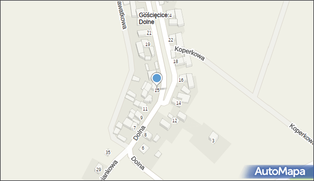 Gościęcice, Dolna, 15, mapa Gościęcice