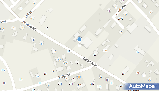 Grębów, Dolańskich, 11, mapa Grębów