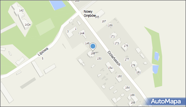 Grębów, Dolańskich, 148, mapa Grębów