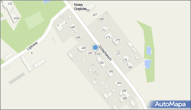 Grębów, Dolańskich, 152, mapa Grębów