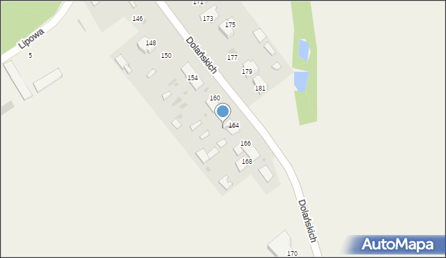 Grębów, Dolańskich, 164a, mapa Grębów