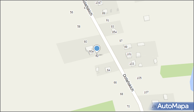 Grębów, Dolańskich, 62, mapa Grębów
